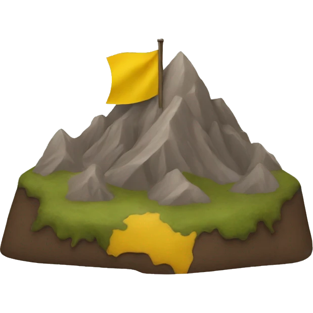 brown mountain with yellow flag on top emoji