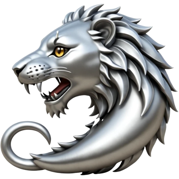 Silver Elder Scrolls Online Lion eating its tail Ouroboro emoji