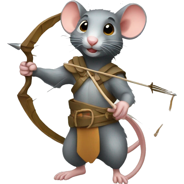 rat holding bow and arrow emoji