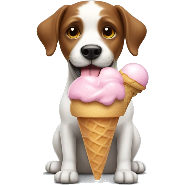Dog with ice cream  emoji