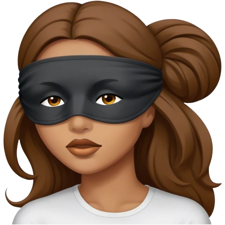Woman with Long Brown hair completely blindfolded emoji