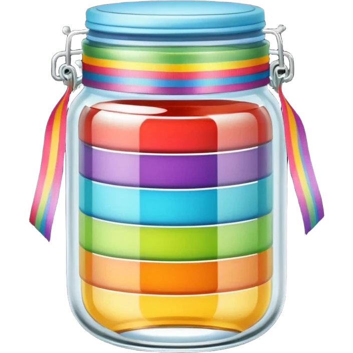 Rainbow Layered Jar	SRetro Ribbon Jar emoji