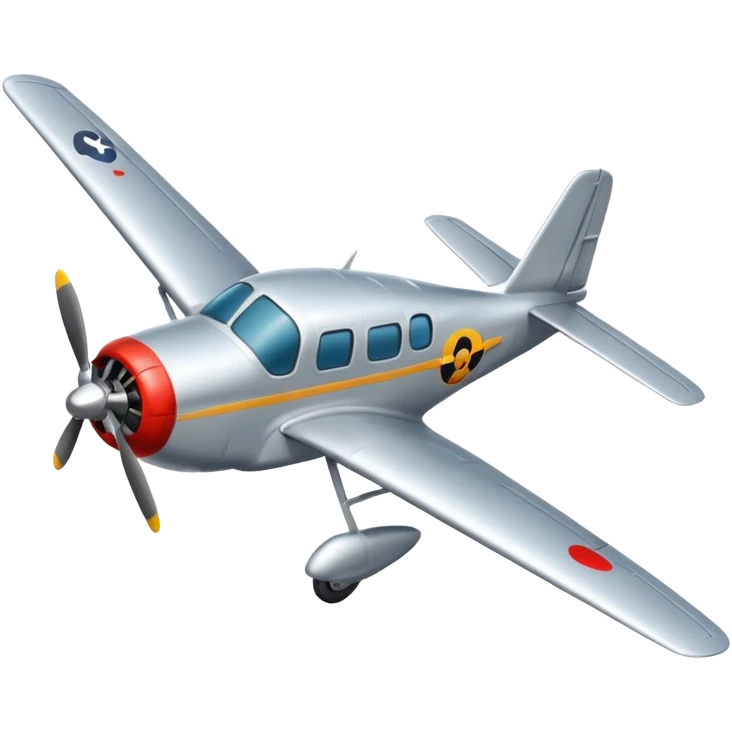 A small propeller plane with a bright painted nose and sturdy landing gear flying low and fast.
 emoji
