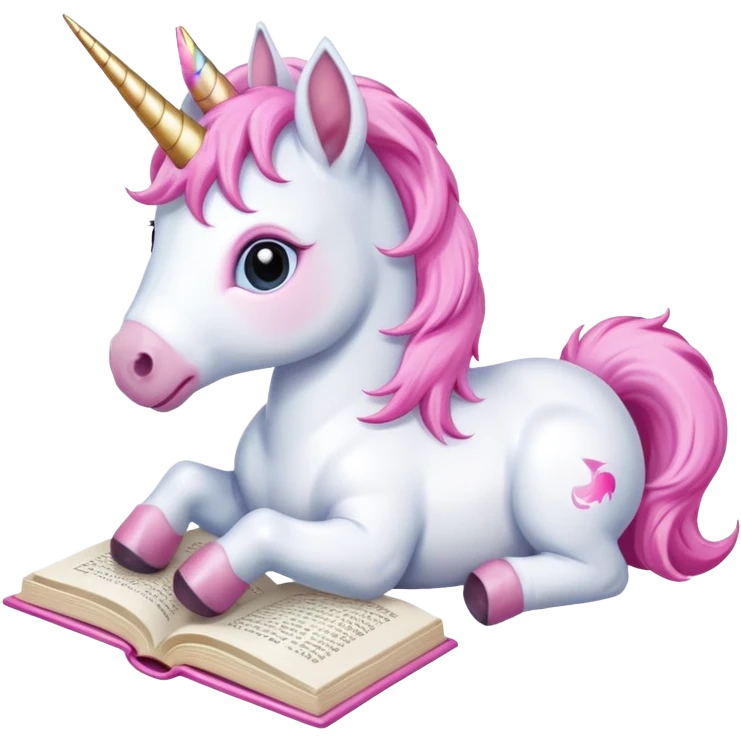 Unicorns read book
A baby unicorn lying on its belly, flipping pages with its hoof.













 emoji