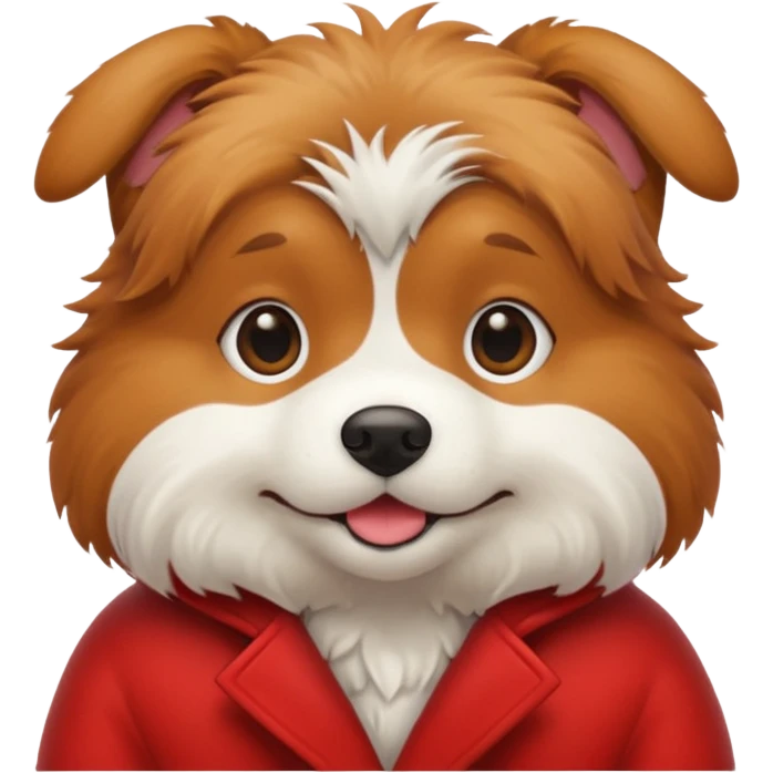 A dog with red clothers emoji