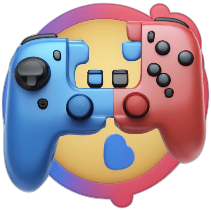 Nintendo Switch with Red and Blue Controllers emoji