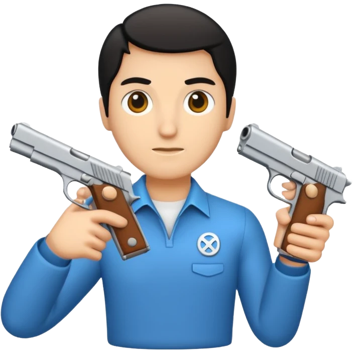 Un persona Blanco una gora de lado y una pistola emoji