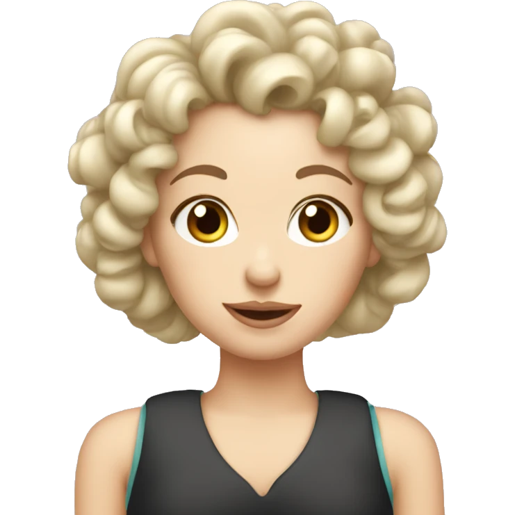 White girl with curlers in emoji