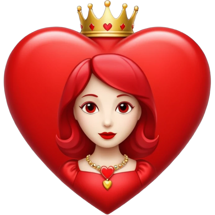 Coração que remeta a rainha de copas ou uma guilhotina com coração emoji