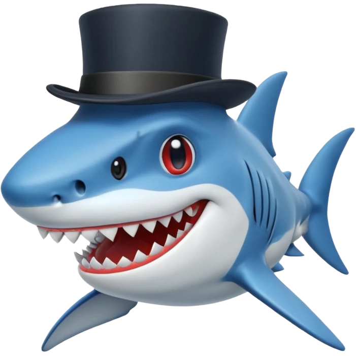 Ilwf Shark with a top hat emoji