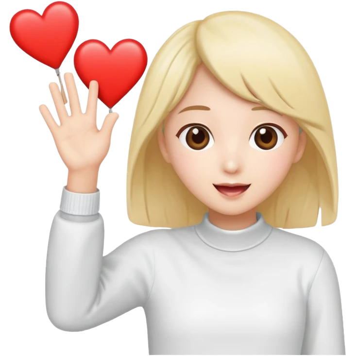 heart with K-pop fan waving banner emoji