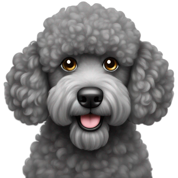 Big Xl size grey fuzzy poodle emoji
