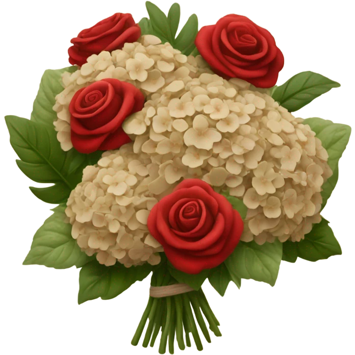 valentine flower bouquet beige red emoji