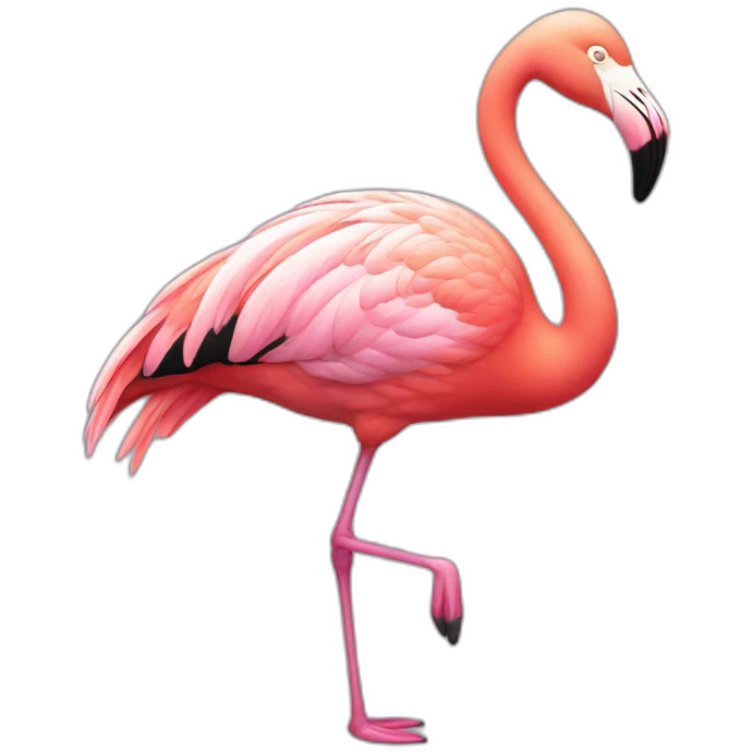 Pink flamingo happy emoji