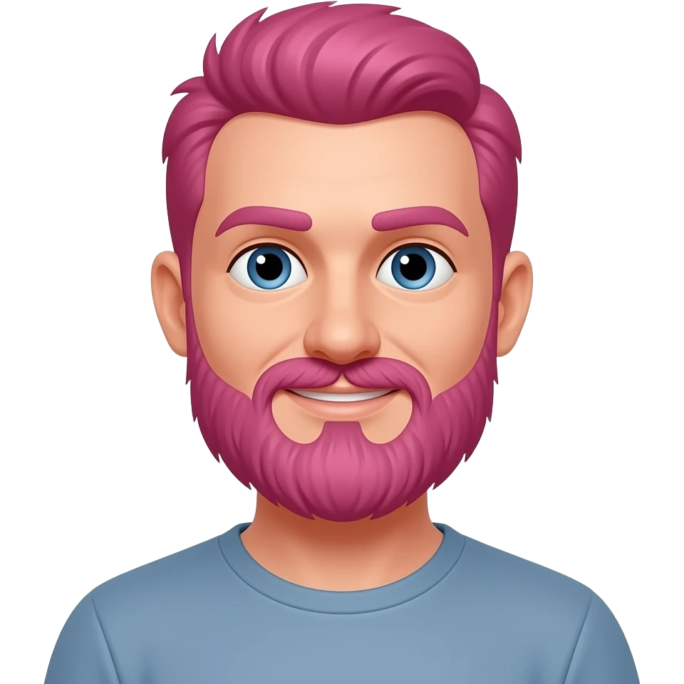 man with Pink Facial Hair emoji