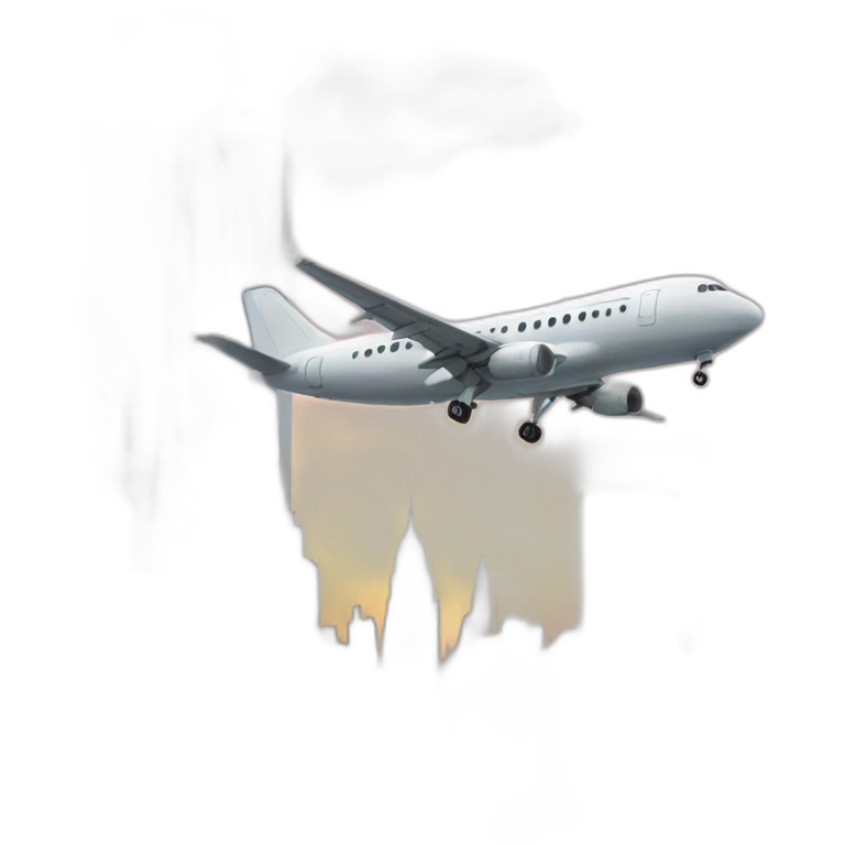 Plane flying toward two skyscrapers in New York emoji