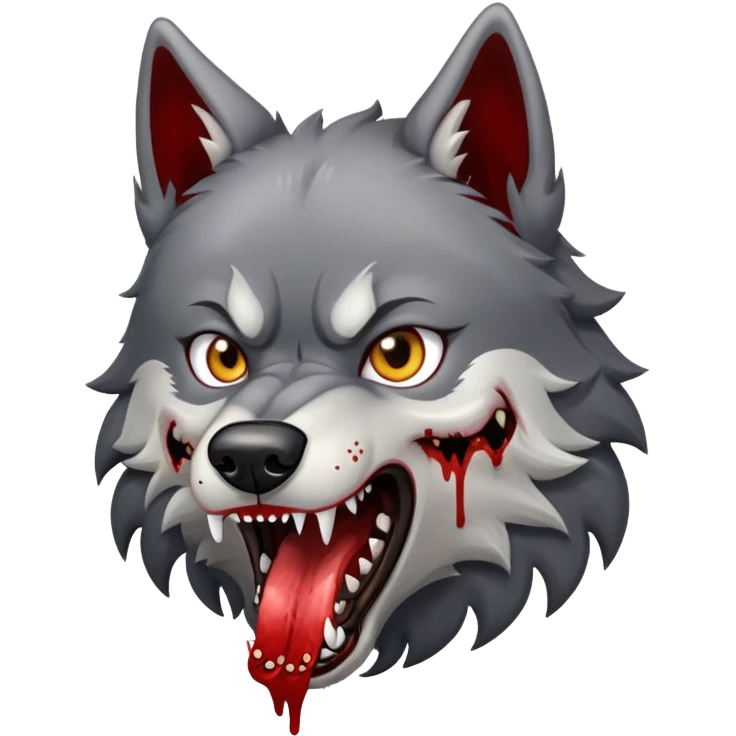 Alpha wolf eating dog emoji