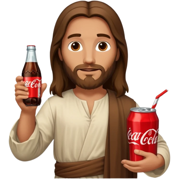 Jesus christ with a coke in his one hand emoji