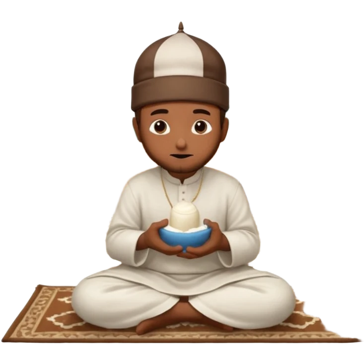 some guy eating 1kg of mozzarella, make it nepalese, more brown, slightly less brown, in a mosque, praying on a carpet emoji