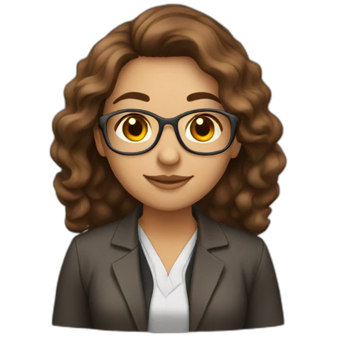Phd student woman brown hair emoji