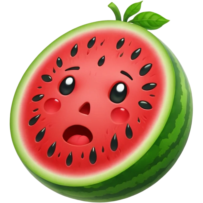 Crying watermelon emoji