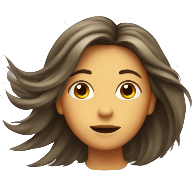 girl with hair blown by the wind emoji