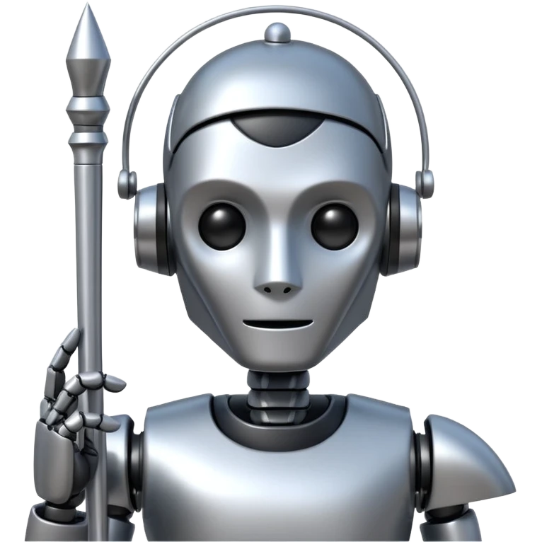 robot conductor, face only, with some staffs emoji