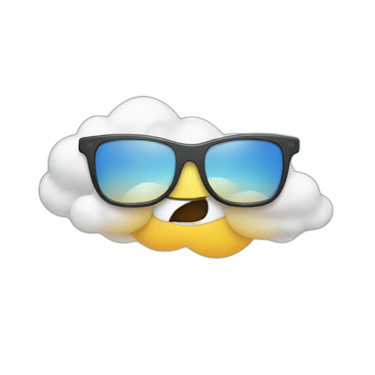 Nuage avec des lunette  emoji