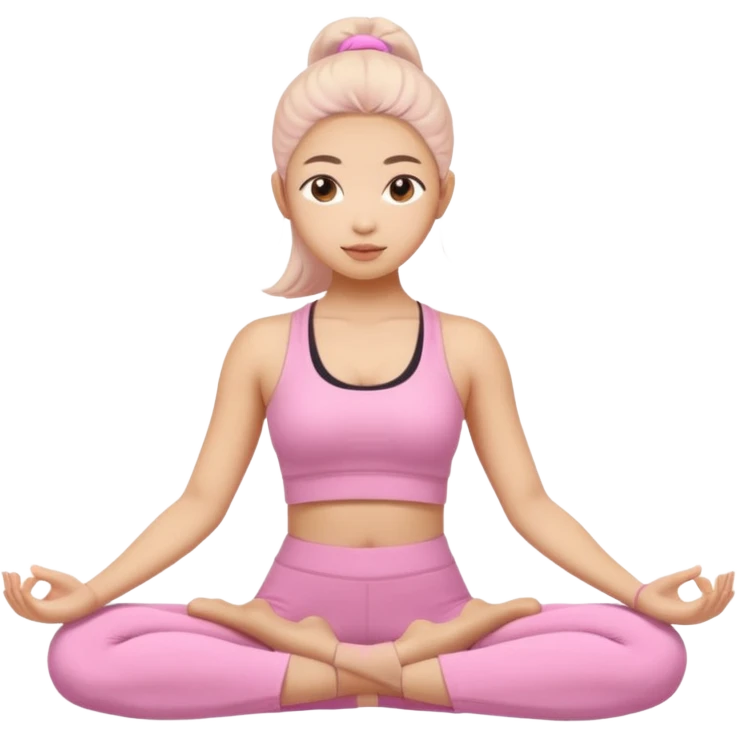 asian yoga girl light pink clothes  emoji