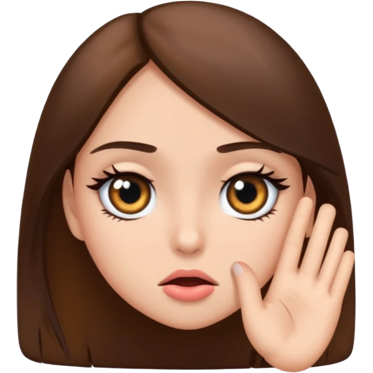 Baddie girl eye rolling at someone make sure they eye is twitching with brunette hair  emoji
