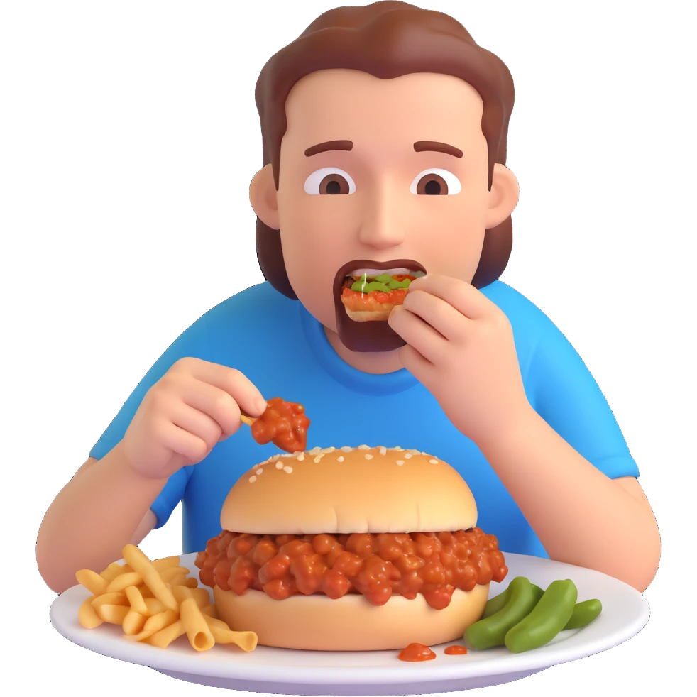 person eating sloppy joe emoji