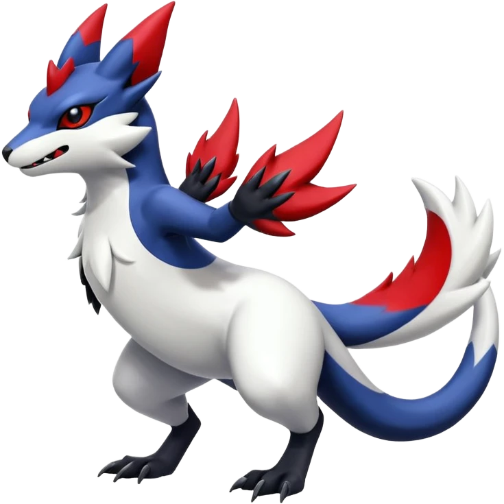 Modern Shiny Vibrant Exotic Colorful Cool Zangoose-Salandit-Absol-fusion emoji