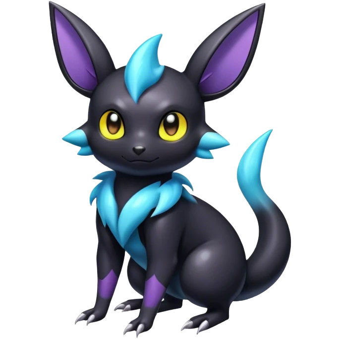 Shiny Dark Noibat-Umbreon-Nidorino-fusion-hybrid full body emoji