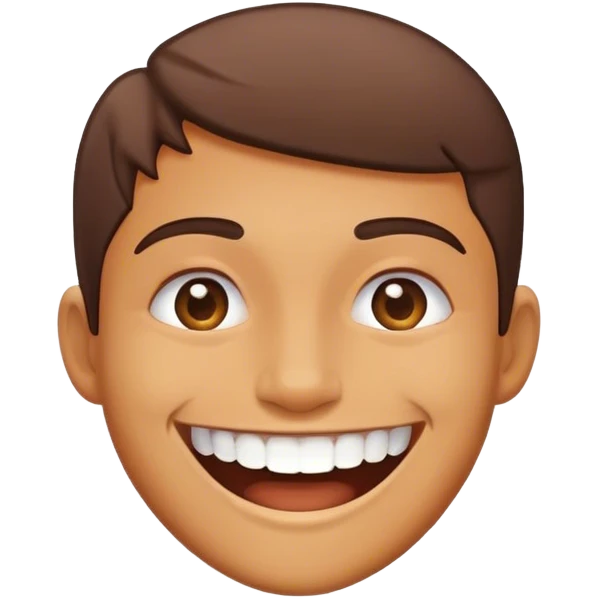 Happy with teeth showing half way  emoji
