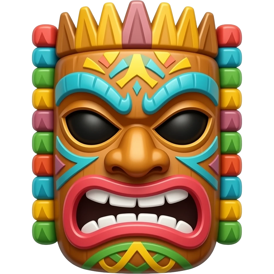 Tiki mask hyped emoji