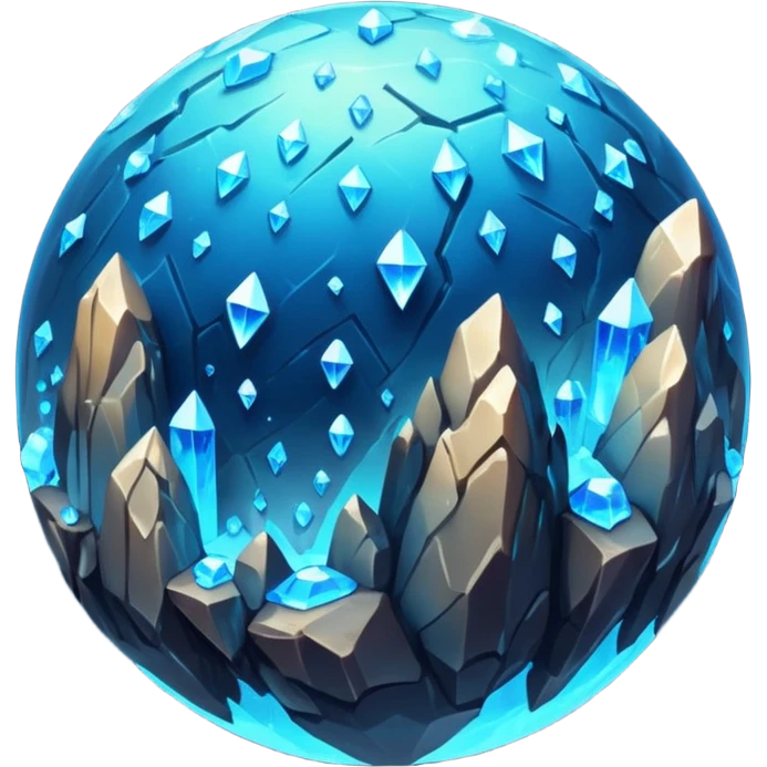 planet, surface covered in glowing crystals rock  emoji