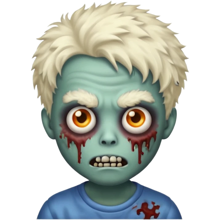emoji zombie boy with fluffy hair  emoji