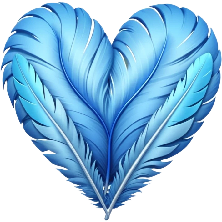 blue heart with a feather texture emoji