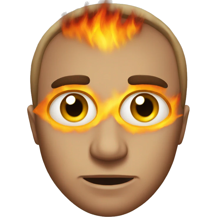Emoji with fire in the eyes emoji