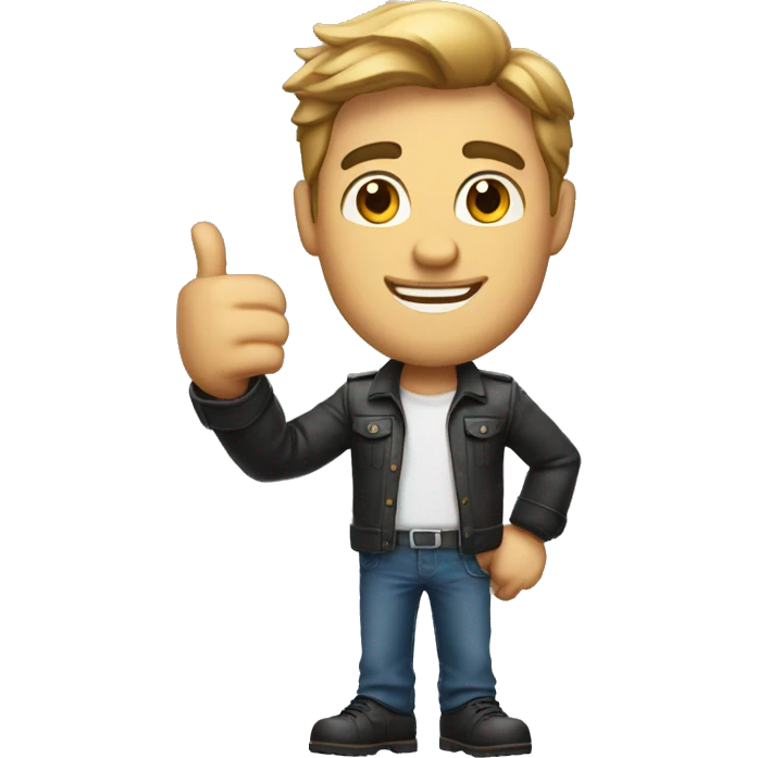 Handsome man showing thums up emoji