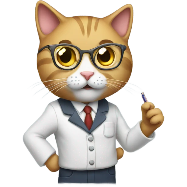 professor cat teaching emoji