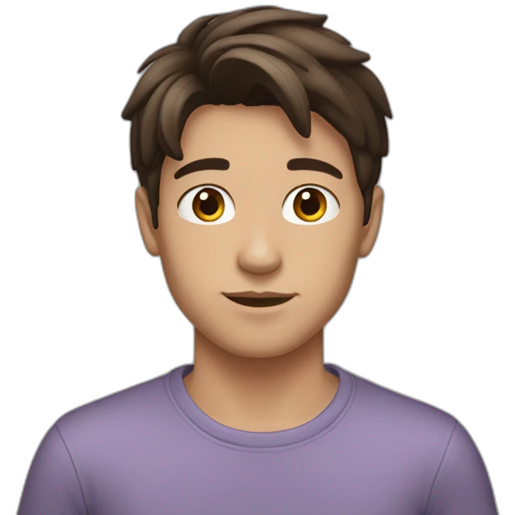 brunette twink with middle part emoji
