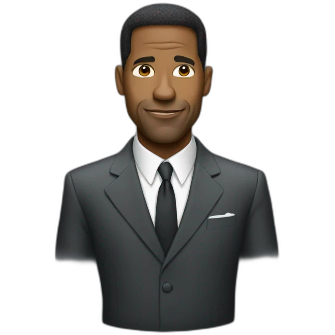 Denzel Washington cartoon wearing suit emoji