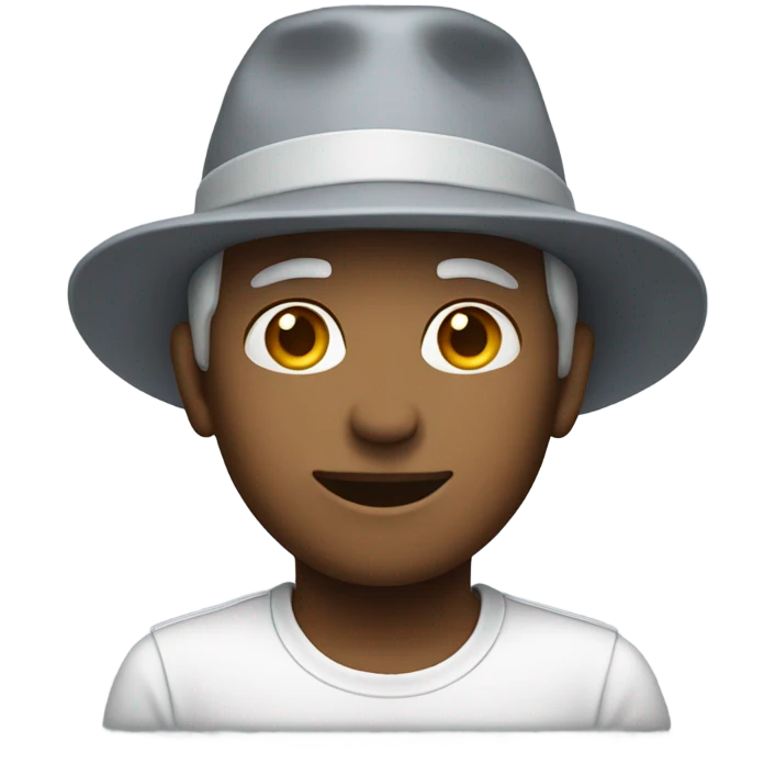 classic emoji face semi ángel with a grey hat emoji