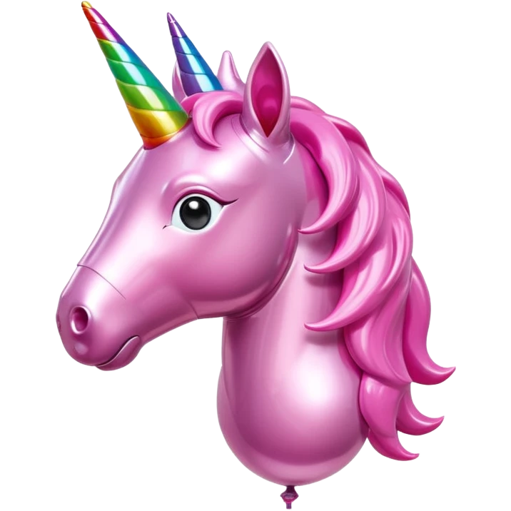   jeff koons style art pink baby unicorn balloon emoji