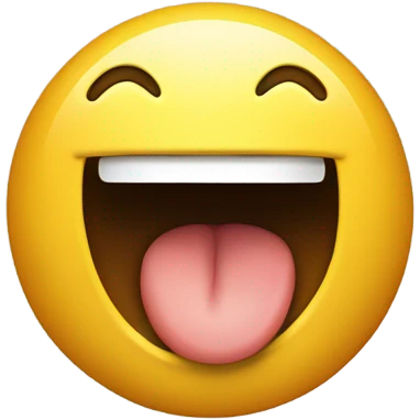 sticking out tounge while doing peace sign emoji