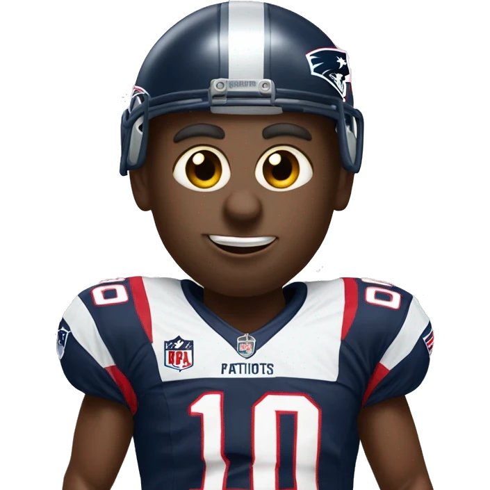 poop man wearing patriots jersey number 10 emoji