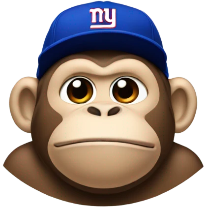 fat monkey with a new york giants hat emoji