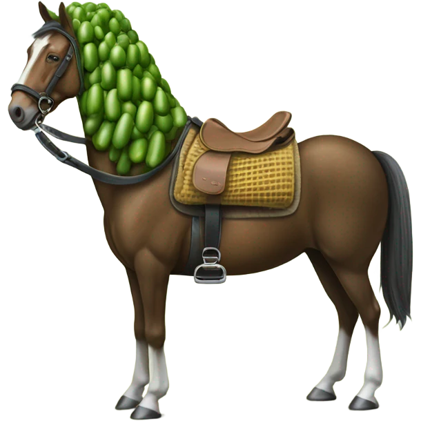 Gherkin riding a horse emoji