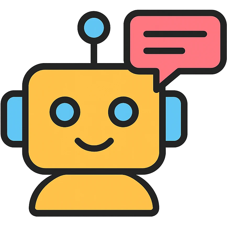 chatbot with speech bubble icon emoji